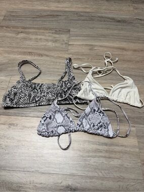 Lot of 3 Medium Assorted Brands Bikini Tops - Versatile Swim Styles